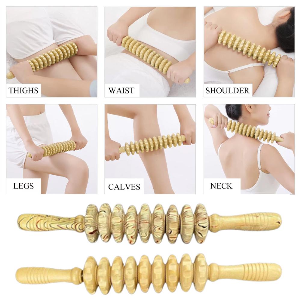 9/12 роликов деревянный массажер для живота ручной роликовый палочка триггерная точка деревянные ручные массажные инструменты для антицеллюлитного тела облегчение мышечной боли
