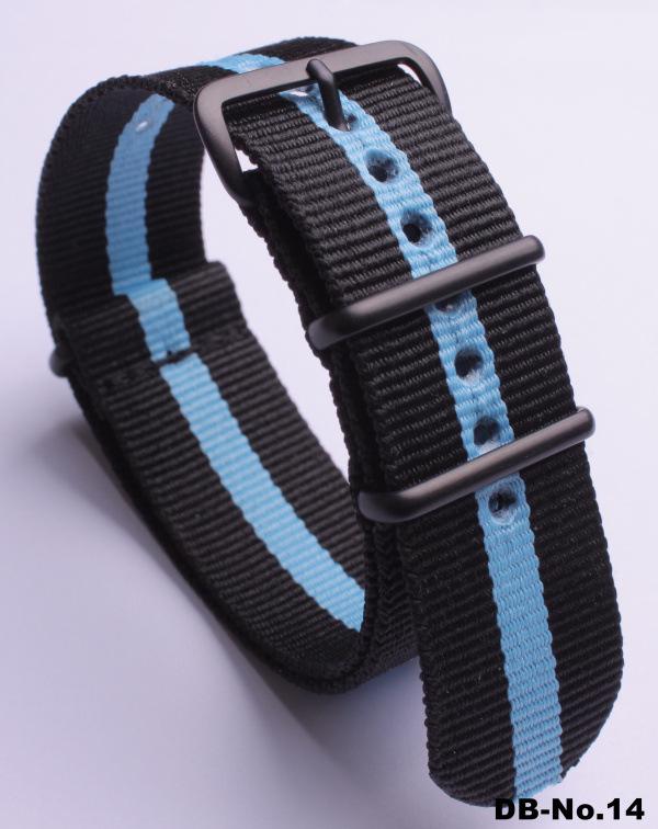 Черный нейлоновый и парусиновый ремешок для часов с вакуумно-нанесенной застежкой
