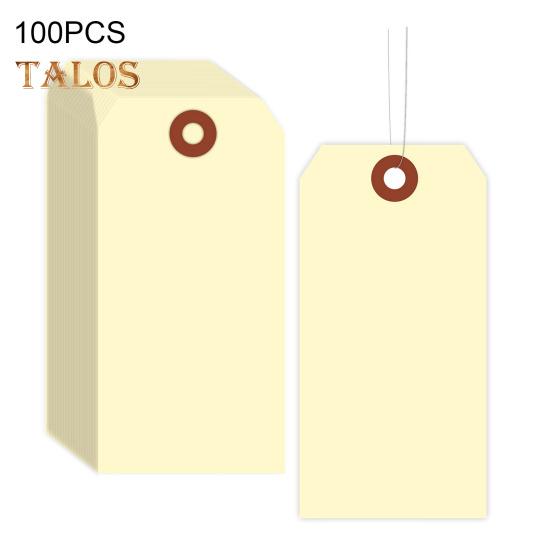 100 шт. пустые этикетки для доставки с проволочными бирками для еды, одежды, вина, этикетки для маркировки инвентаря, поделок