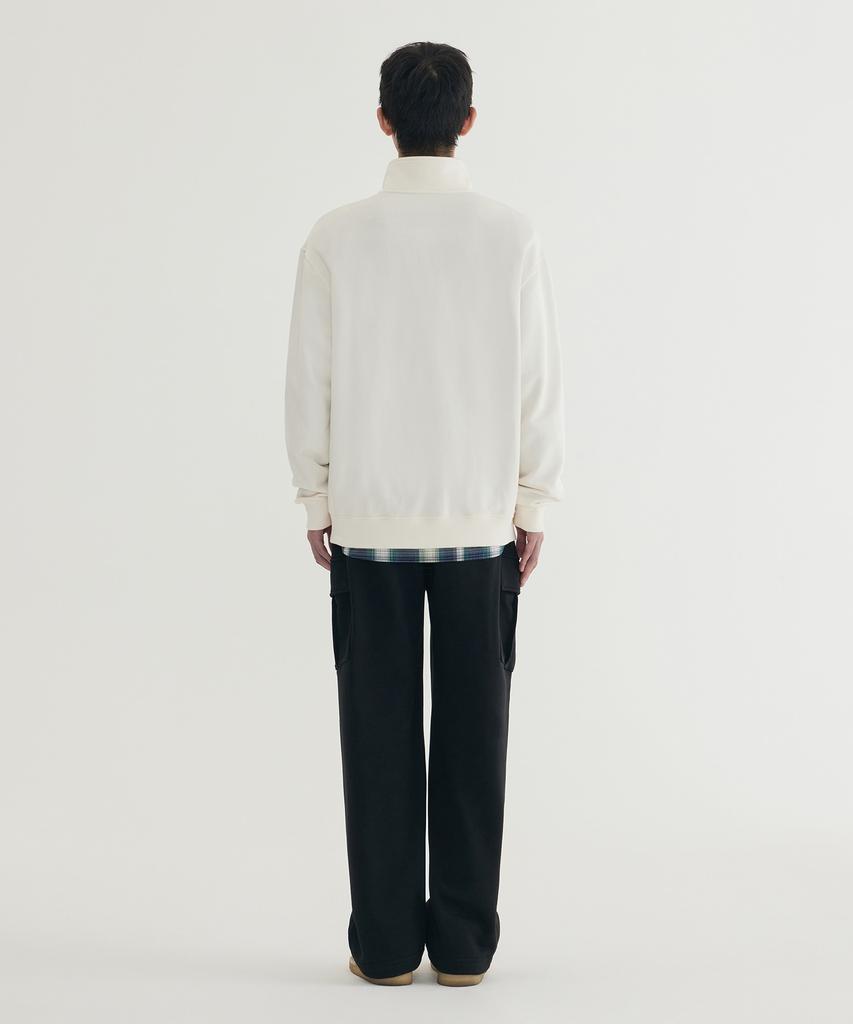 COVERNAT Arch Logo Half-Zip Sweatshirt Melange Gray
