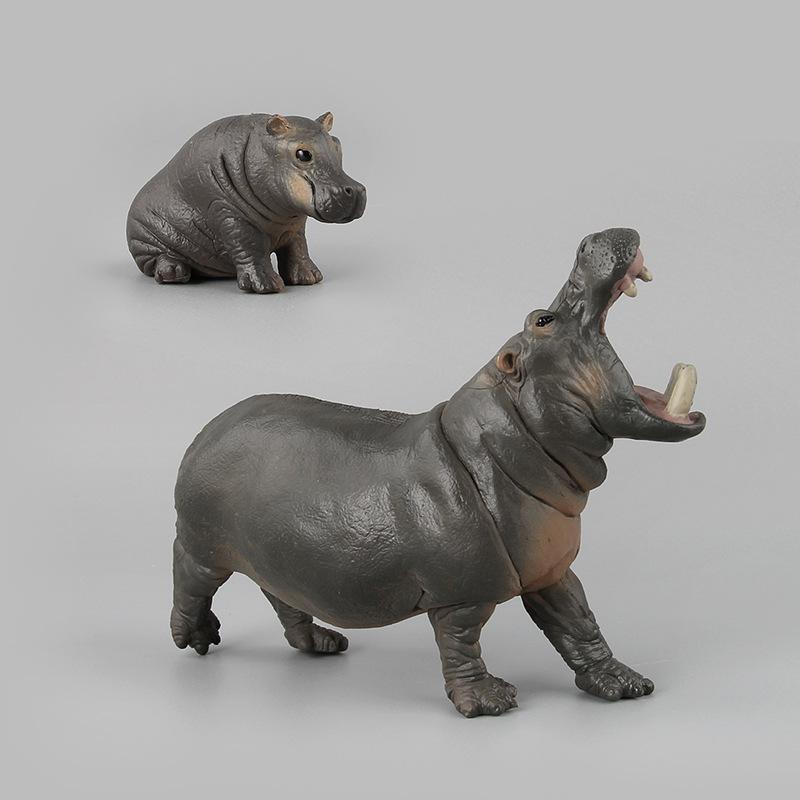 Wild Mammal Model Toy Simulation Hippo Solid Static Ornament Doll Boutique Children'S Gift