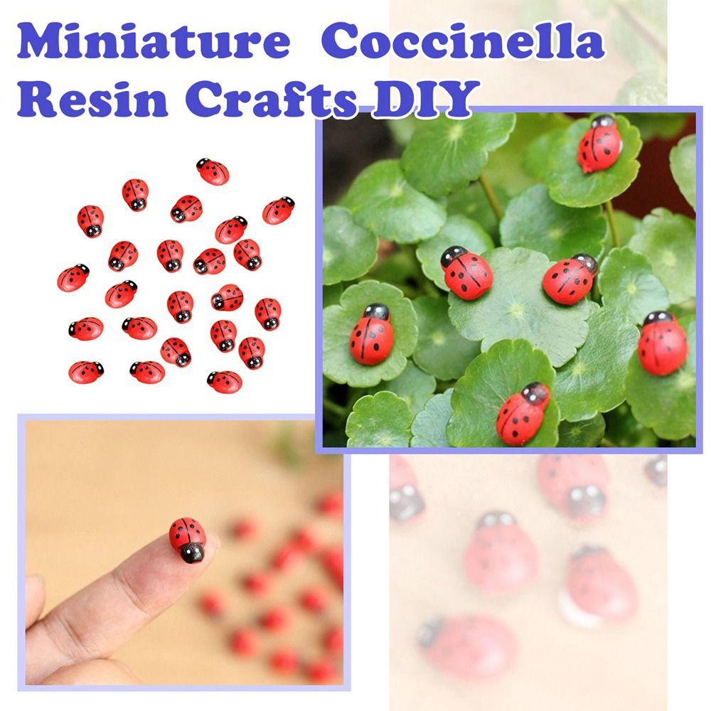 5pcs Handmade Resin Ladybug DIY Ladybug Miniatures Cartoon Memorial Gift