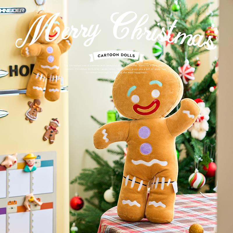Cute Gingerbread Man Plush Toy Anime Cookie Stuffed Doll Soft Sofa Cushion Christmas Gift For Kids Room Decor