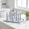 Cup Drying Rack for 6 Cups 6-Slot Plastic with Drip Tray Space-Saving Holder Countertop Organizer Mugs Glasses BPA-Free Kitchen Storage