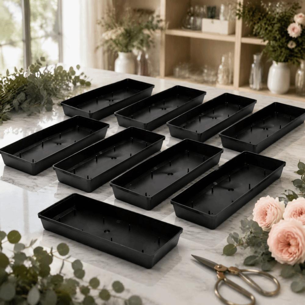 10PCS Plastic Floral Foam Tray Rectangular Centerpiece Holder Flower Display Tray  Home Decor