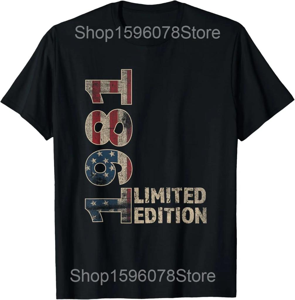 Винтаж 44 года Рожденный в 1981 44-й День рождения Кассетная лента Футболки Юмор Уличная одежда Футболка Короткий рукав Унисекс Свободная одежда