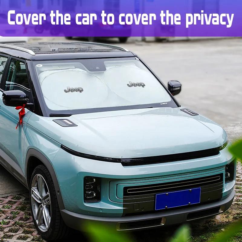 For Jeep Jeep Car Windshield Sun Shade Visor UV Protection Shield For Jeep Renegade Compass Grand Cherokee Wrangler Patriot L