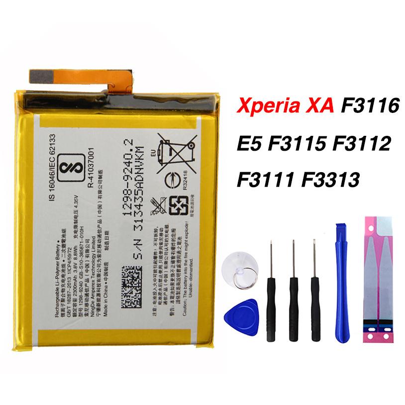 Оригинальный аккумулятор большой емкости для телефона SONY Xperia XA F3112 F3111 F3116 E5 LIS1618ERPC 2300 мАч