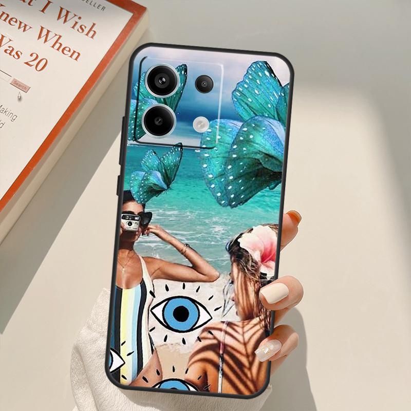Летний коллаж 'Серф Пляжный Синий' Чехол Для Xiaomi Redmi Note 14 13 10 11 12 15 Pro Plus Чехол Для Redmi 15 14C 12C 10C 13C 15C