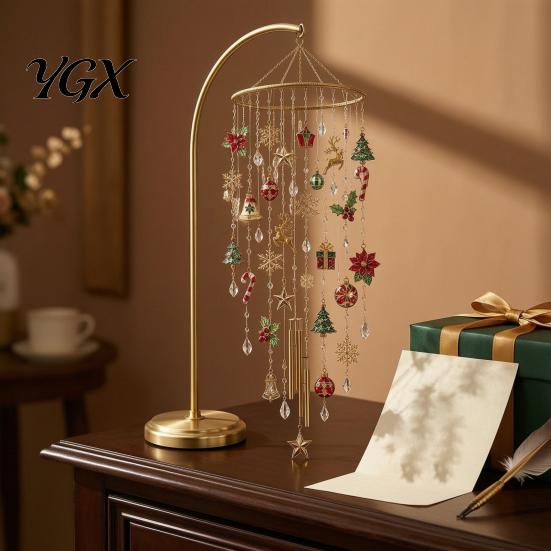 Relaxing Decompression Craft Hobby DIY Christmas Wind Chime Kit, Faux Crystal Bead Hanging Ornament Set Easy Assembly Kit for Beginners with
