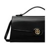 TORY BURCH Robinson gold metal logo leather shoulder tote mini women's black 164994-001