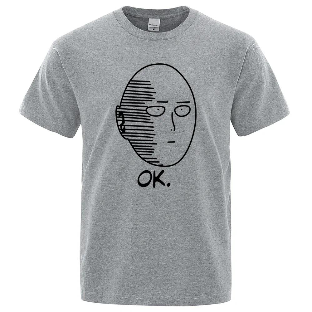 Summer One Punch Man Saitama Teacher Character Harajuku Man T-shirt Short-sleeved Anime Fashion Top