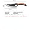 Handmade Stainless Steel Kitchen Chef Boning Knife Fishing Knife Butcher Cutting Meat Cleaver Cooking Knife Hand Forged Hammer Pattern