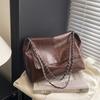 Chain Tote Bag Large Capacity Commuter Silver High-end Shoulder Bag New Niche Design Retro Messenger Women's Bag