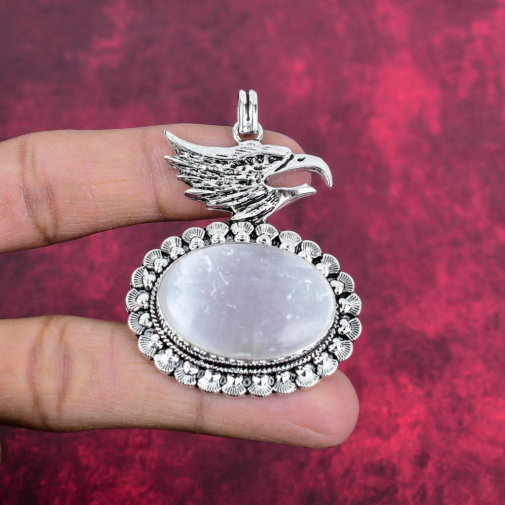 Ювелирные изделия с селенитом, кулон ручной работы с драгоценными камнями, кулон из стерлингового серебра 925 пробы, антикварные ювелирные изделия, для подарка на помолвку