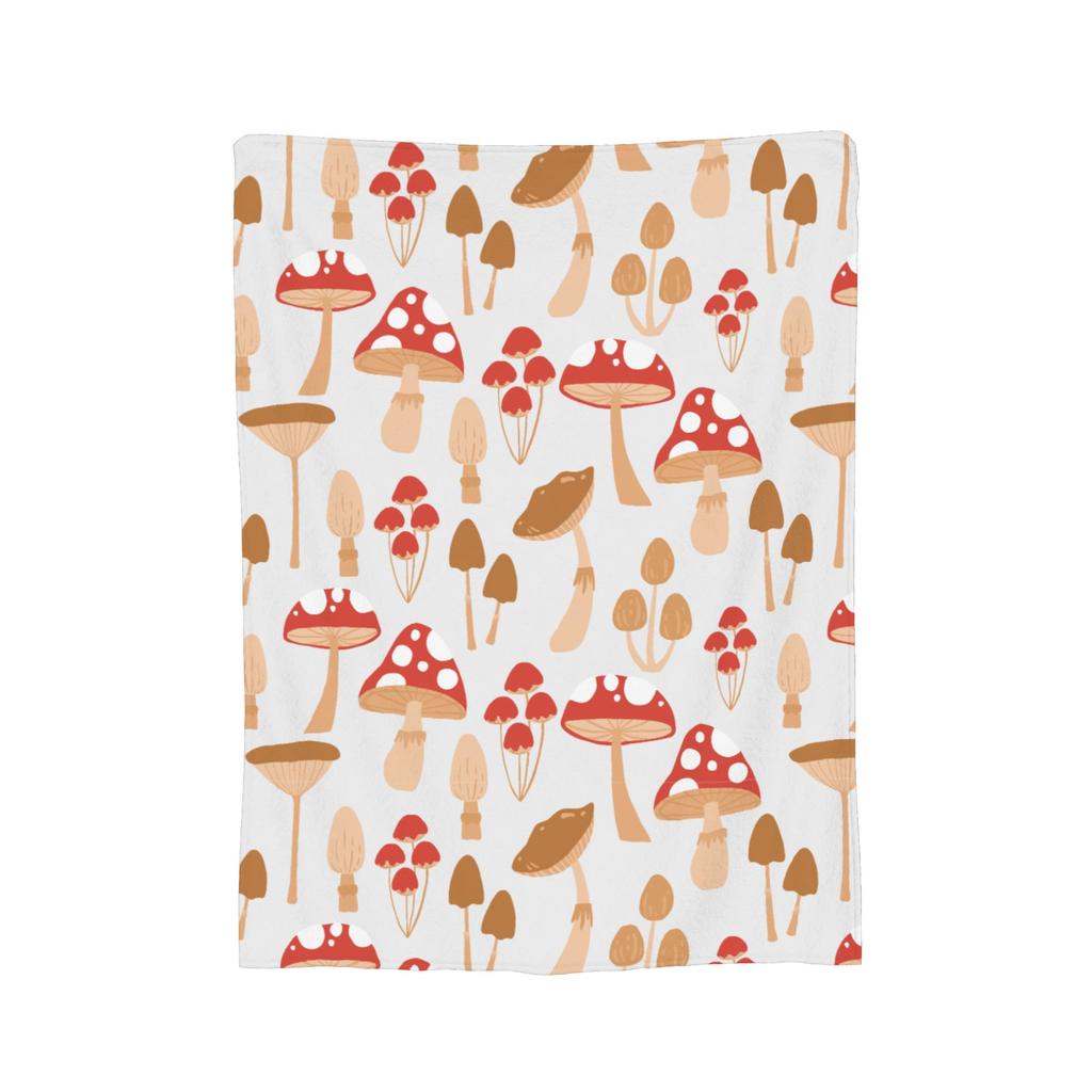 Leaf and Mushroom Pattern Blankets Velvet Spring Autumn   Multifunction Super Warm Throw Blankets for Home Couch Bedding Throws