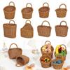 With Handle Kitchen Storage Basket Imitation Rattan Wall Hanging Basket
