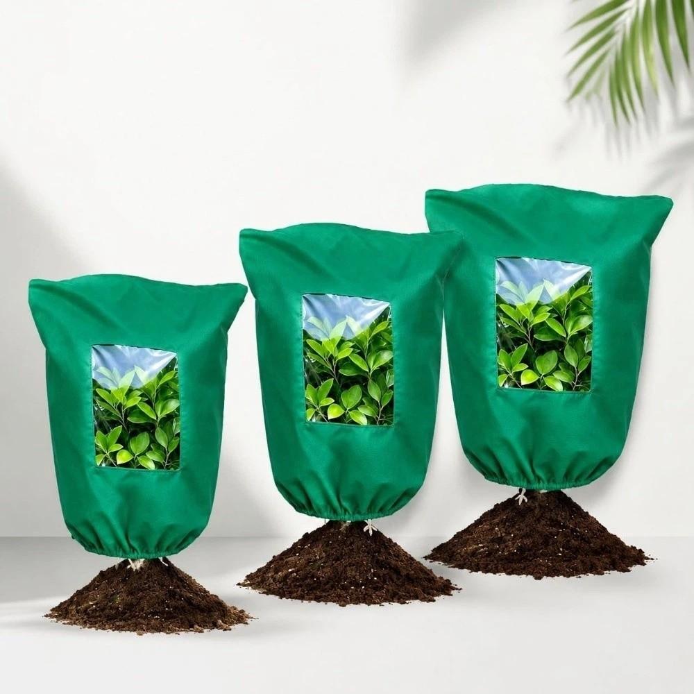 View Window Plant Protection Bag Non‑woven Freeze Protection Cover for Outdoor Plant