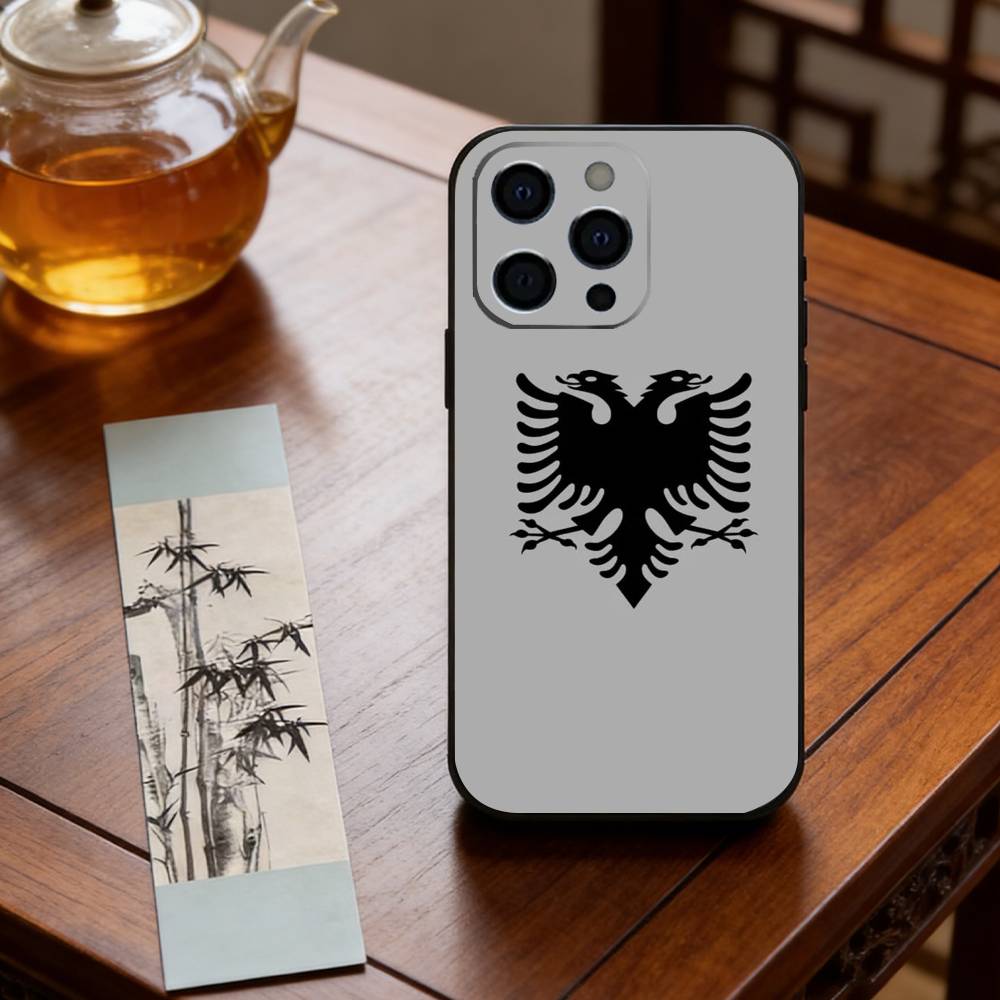 A-Albanian Flag Eagle Phone Case Silicone Soft For IPhone 17 16 15 14 13 12 11 X XR Plus Pro Max Plus