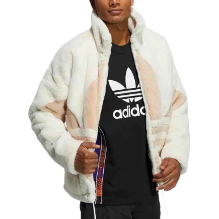 adidas Оригинальная большая куртка унисекс розовая белая HC0324