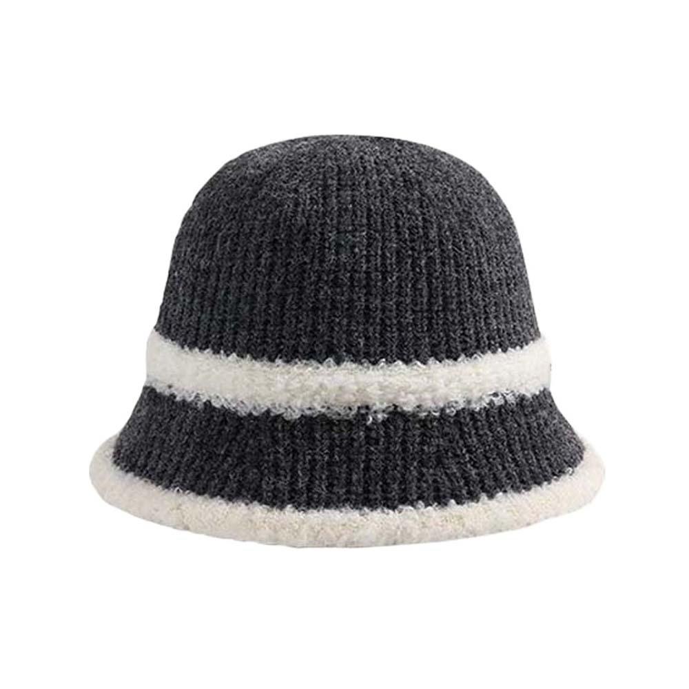 Breathable Knitted Bucket Hat Temperament Sun Protection Cap Visor Cap Sunshade Basin Cap  Women
