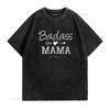 Womens Badass Mama Christmas Strong As A Mother Funny Mom T Shirt Black 2XL vintage Washed Soft Stretched Versatile Comfortable