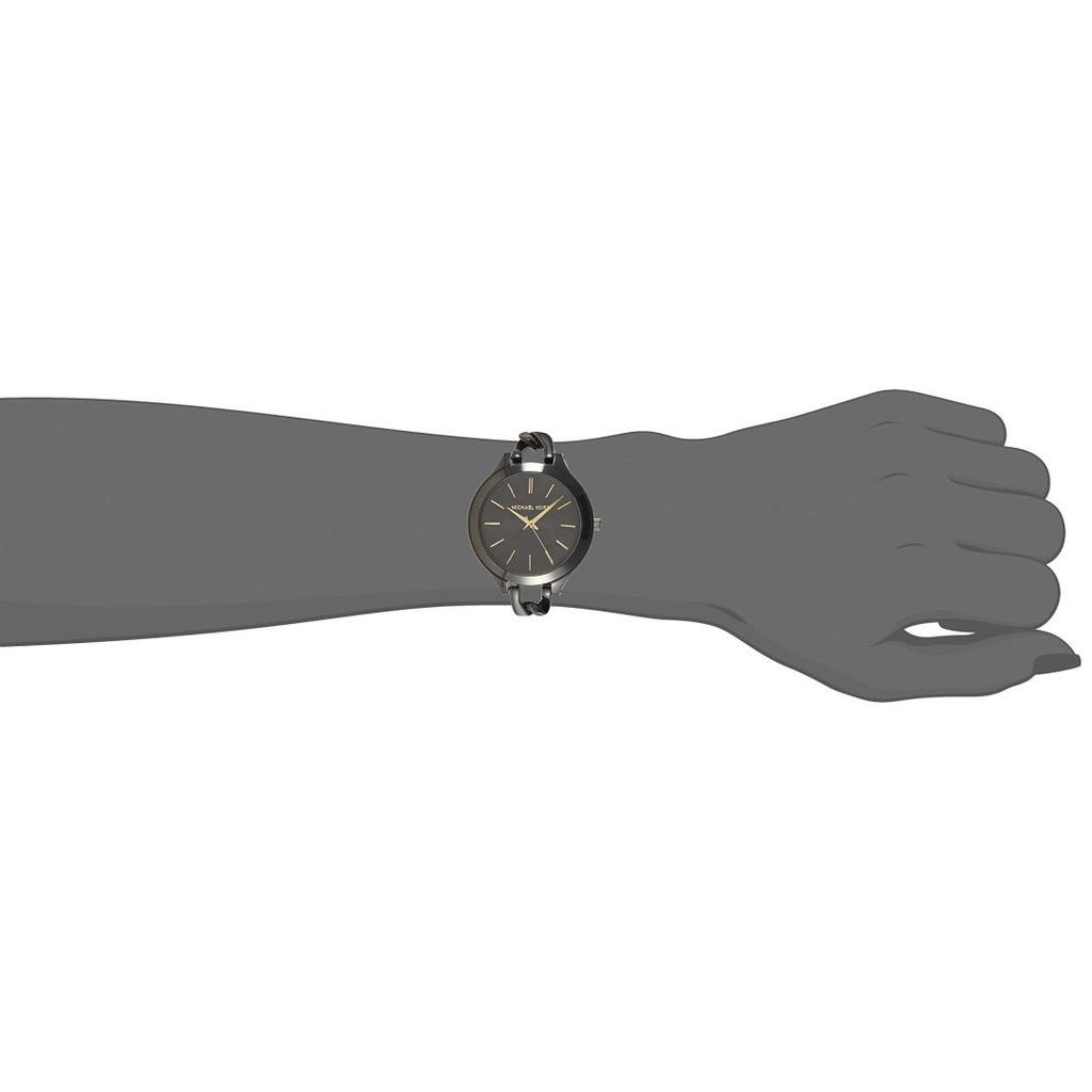 MICHAEL KORS Slim Runway Women's Quartz Watch Black Dial Black Ion-Plated Stainless Steel bracelet Strap 42mm MK3317