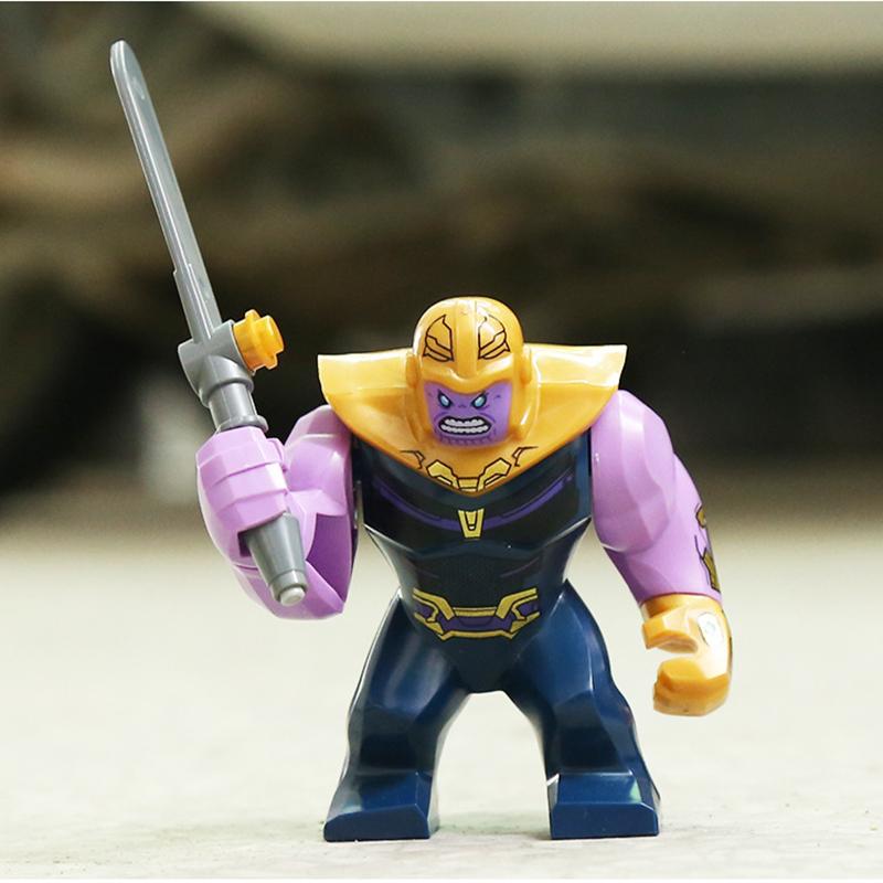 Набор мини-конструктора Marvel Фигурка супергероя-животного Танос Халк Каменный человек Собирается Набор строительных блоков Игрушка Подарок на день рождения для детей