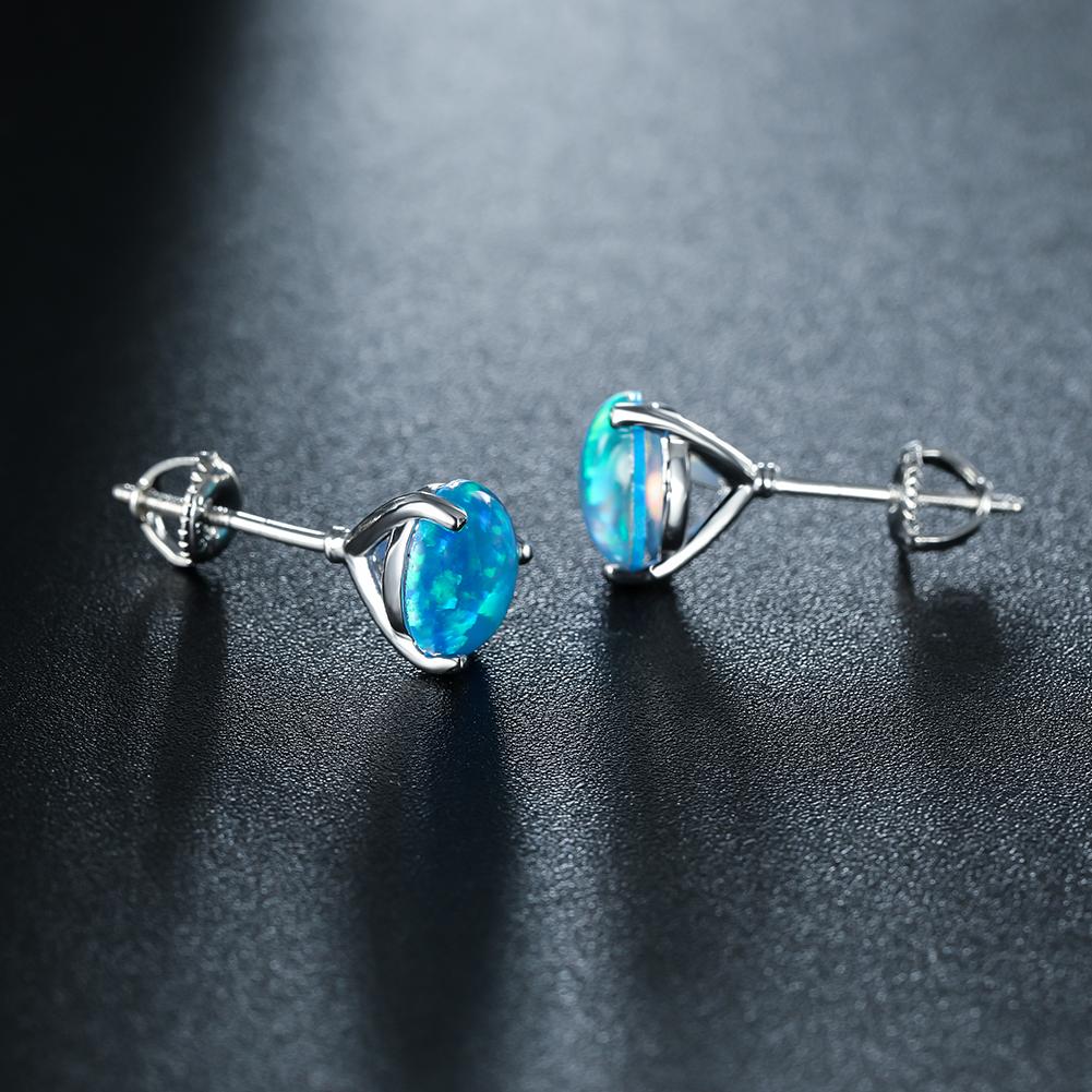 Винтажные серьги-гвоздики с синим огненным камнем Мартини 6/7/8 мм, розовые/серебряные/золотые, круглые серьги-гвоздики, спиральные серьги-гвоздики, свадебные украшения