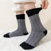 1 Pair Women Coral Velvet Socks Autumn Winter Fuzzy Thick Warm Fleece Mid-calf Socks Soft Fluffy Home Sleeping Slipper Socks