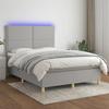VidaXL Bed Slatted Base with Mattress and LEDs, Upholstered Bed, Double Bed, Adult Bed for Interior Bedroom, 3135349