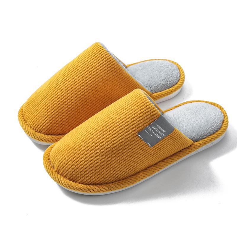 Cotton Slippers Women's Autumn and Winter Indoor Home Thick-soled Non-slip Floor Support Couple Warm Wool Shoes Confinement Shoes