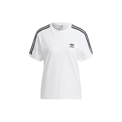 Футболка Originals Trefoil Classics в полоску с круглым вырезом, женские топы белого цвета IB7410