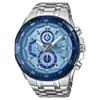 Серия G-SHOCK 100 метров водонепроницаемые Кварцевые Стальной ремешок одинаковый стиль для мужчин и женщин синий циферблат EFR-539DE-2AV
