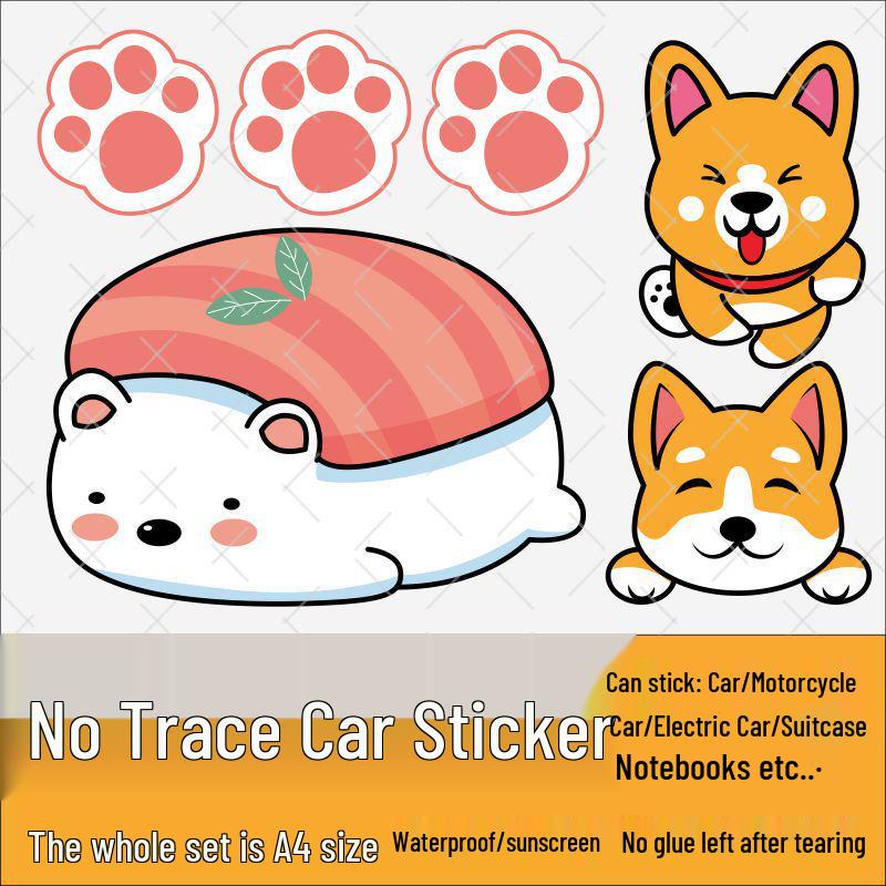 Милые водонепроницаемые наклейки с корги для электромобилей, мотоциклов и велосипедов