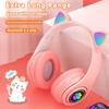 B39M Симпатичные кошачьи ушки Bluetooth беспроводные наушники с микрофоном и светодиодной вспышкой стерео музыкальный шлем складной