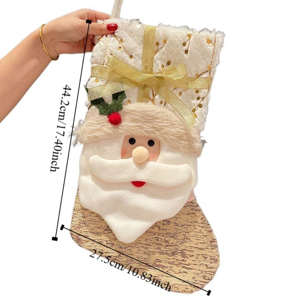 Hanging Christmas Socks Santa Claus Xmas Tree Ornament Gift Creative Christmas Candy Bag Party