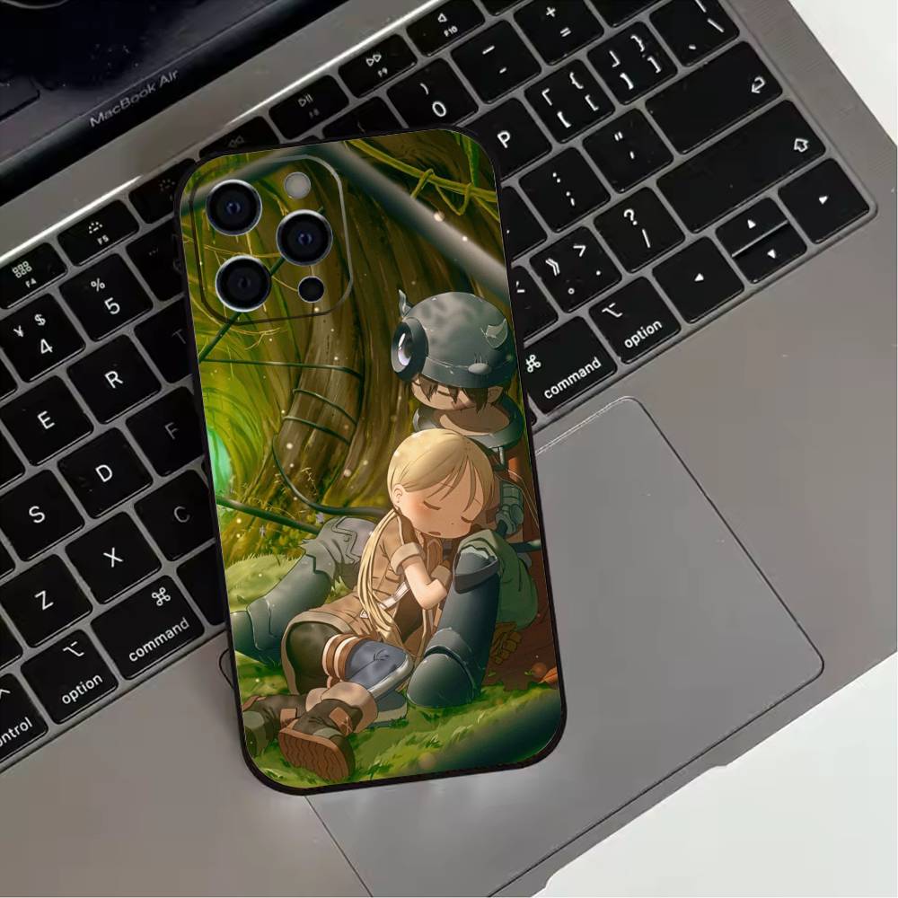 M-Made in Abyss Phone Case For iPhone 17,16,15,14,13,12,11 Plus,Pro Max,XS,Soft Silicone Black Cover