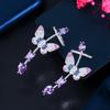 CMM модные серьги-гвоздики с бабочкой и кубическим цирконием