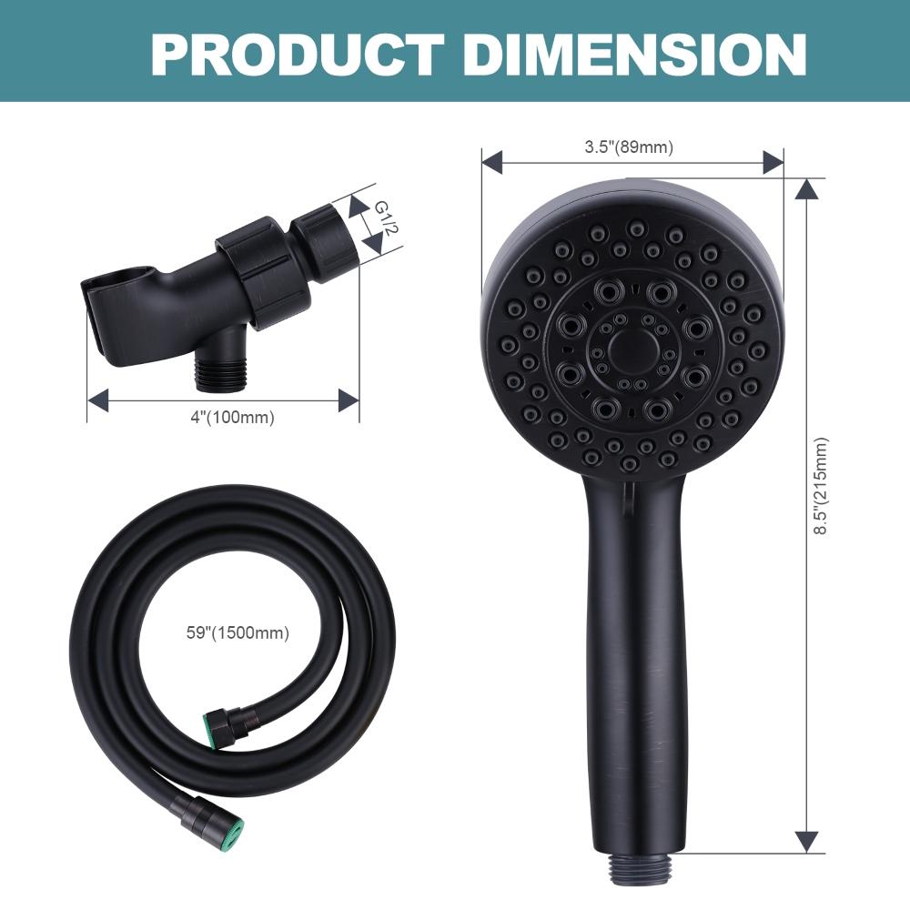 5 Modes Filtered Shower Head with Adjustable Holder High Pressure Hand Held Rain Showerhead Detachable Bathroom Showerhead
