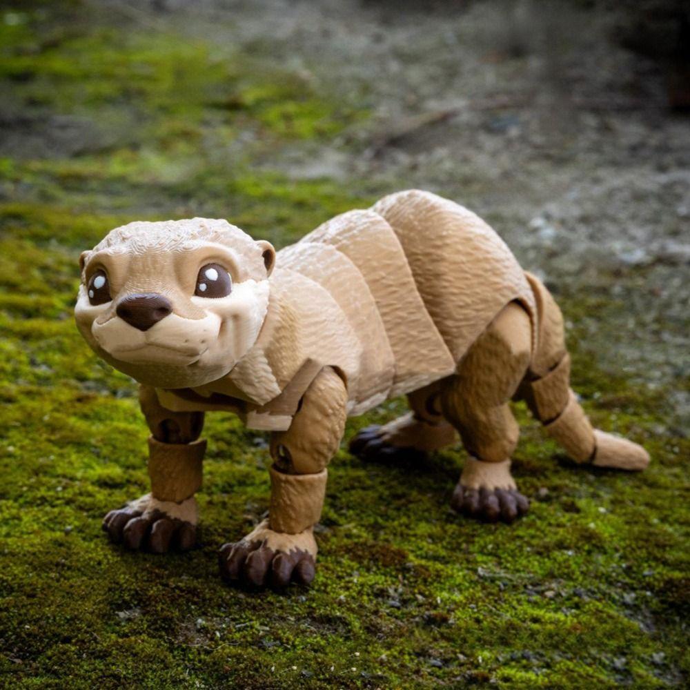 Solid Color Otter Model Toy 3D Printed Mini Otter Doll Cute Otter Action Figurine  Desktop