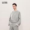 LESS 2024 Autumn Cropped Loose-fit Crew Neck Pullover Sweatshirt