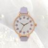 Часы аналоговые кожаный ремешок фиолетовый [Fieldwork] женские JN018-4
