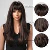 HAIRCUBE Коричневые синтетические парики с эффектом омбре, длинные волнистые парики для чернокожих женщин с челкой, повседневные термостойкие натуральные парики для косплея