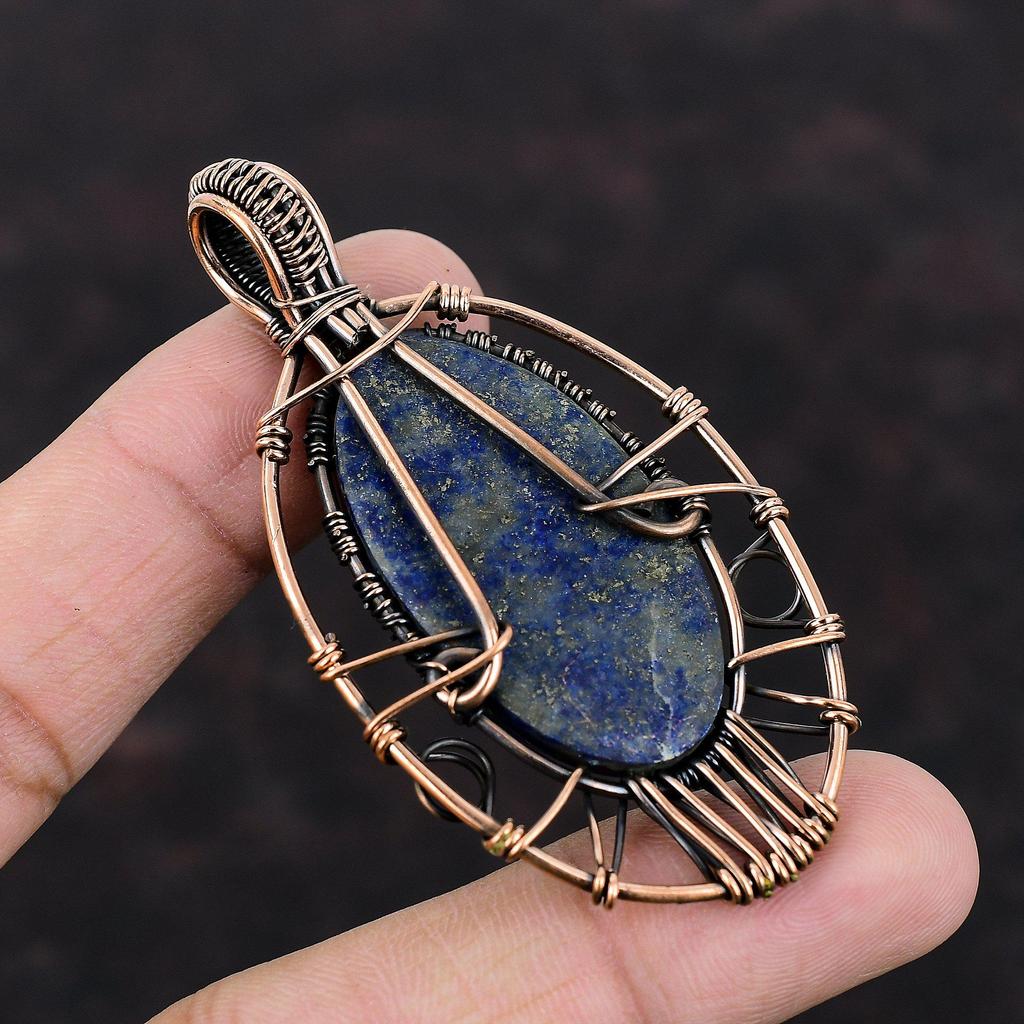 Подвеска Древо Жизни Лазурит Медная проволока Плетёная подвеска Подвеска с драгоценным камнем Лазурит Медные украшения Подвеска ручной работы Подарок для мамы