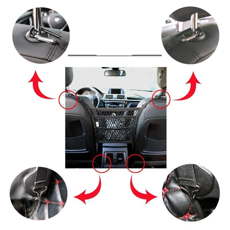 3-слойная сетка для хранения автомобиля между сиденьями, автомобильный разделитель, барьер для домашних животных, растягивающаяся эластичная сетчатая сумка-органайзер, автоаксессуары