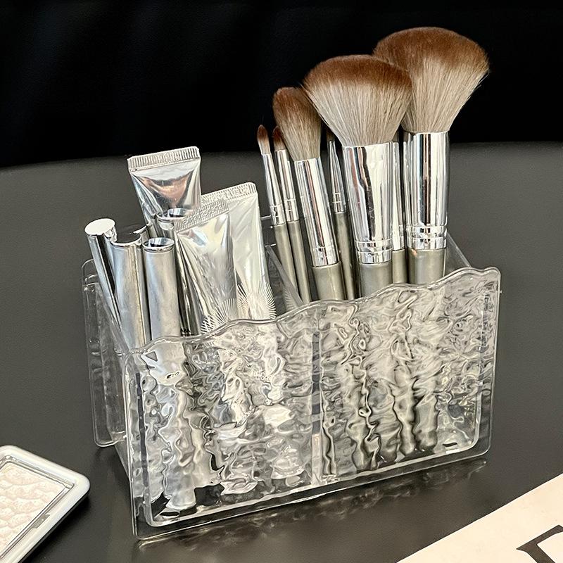 1 шт. акриловый ящик для хранения косметики, держатель для кистей для макияжа, органайзер для помады, карандаша для бровей, подставка для хранения в ванной комнате с бриллиантами