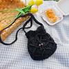 Новая летняя сумка-ведро для воды, корейская версия, пляжная тканая сумка из травы, полая тканая сумка через плечо, маленькая сумка для девочек
