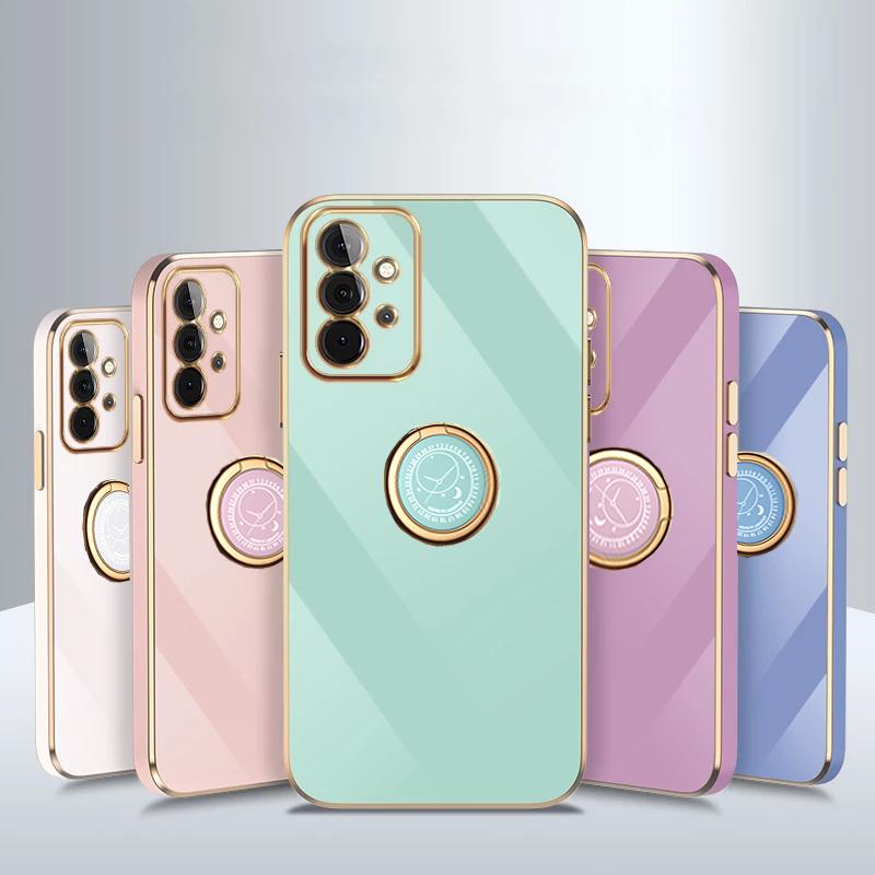 Роскошный чехол-держатель с кольцом для Samsung Galaxy A04s A14 A34 A54 A23 A33 A53 A73 A13 A22 A52 M32 M33 5G 4G S20 S21 S22 S23 Ultra Plus, мягкий чехол