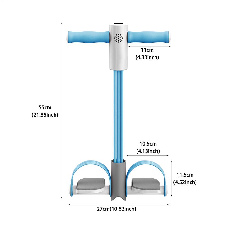 Pedal Exercise Puller 6-Tubes Resistance Band Smart Sit-up Machine Abdominal Fitness Machine Spring Tension Rope Expander Puller
